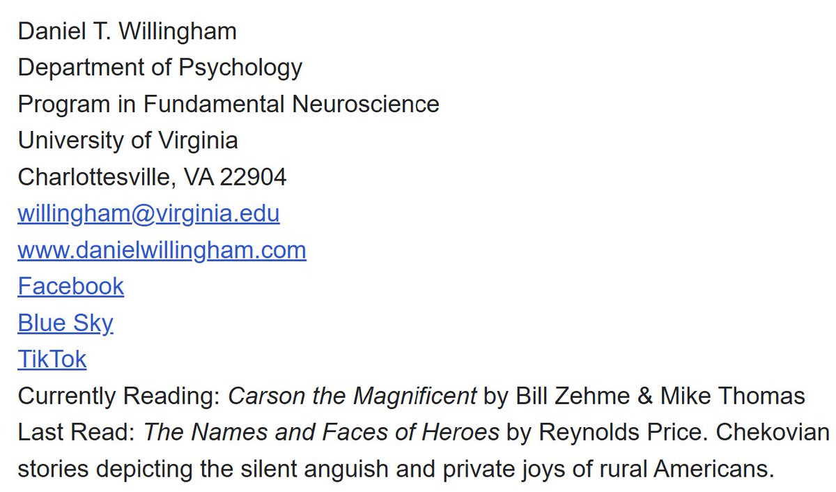 Always looking for ways, large &amp; small, to encourage my students to read in their leisure time. A few years ago I started including "currently reading" and "last read" in my email signature, as shown below. A list of my 2024 leisure reading is here:  docs.google.com/document/d/11M…