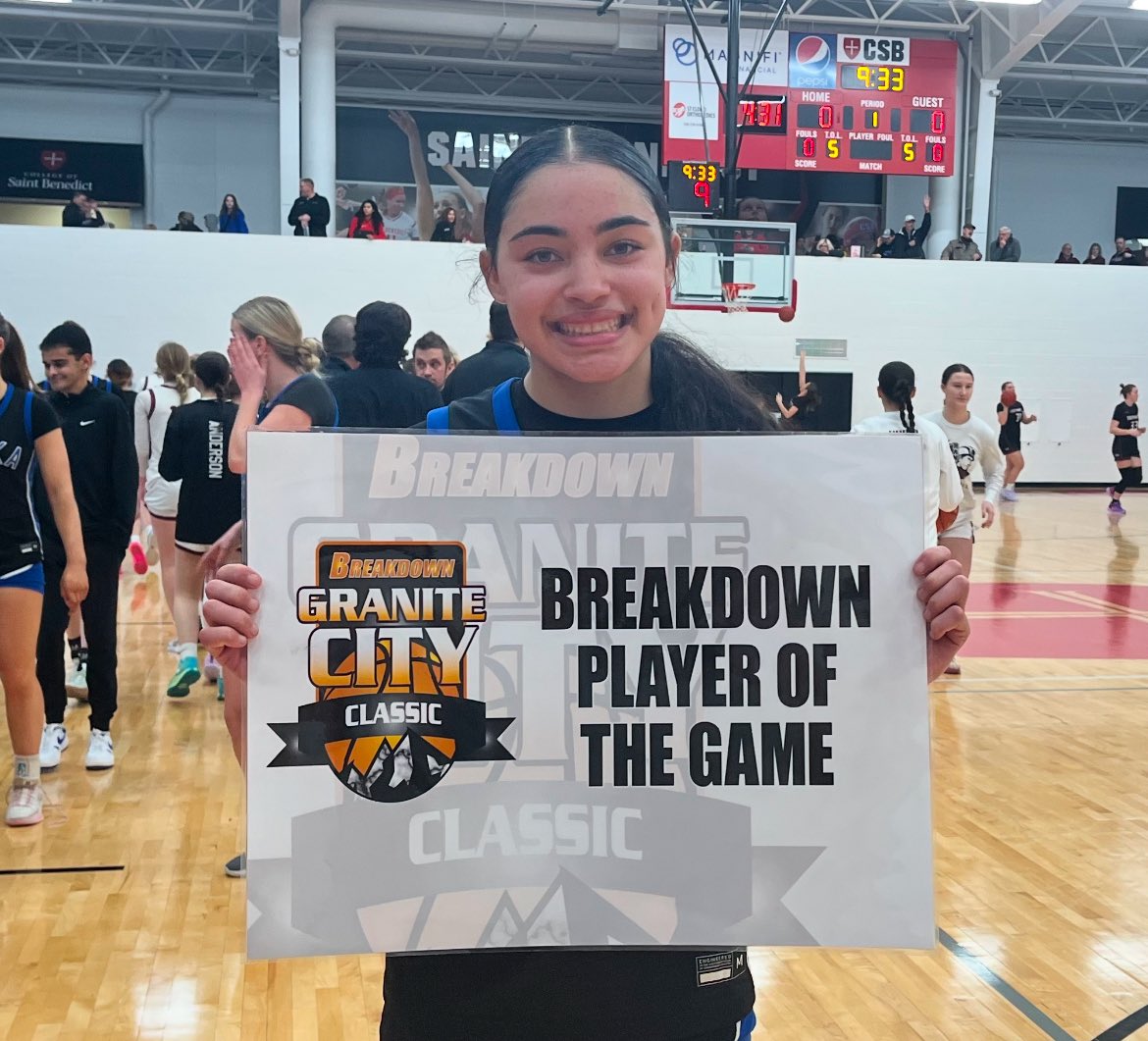 Congratulations to <a href="/LanelleWrightMN/">Lanelle Wright</a> of <a href="/MtkaGHoops/">Tonka Girls Hoops</a> who earned <a href="/BreakdownUSA/">Breakdown Sports USA</a> Player of the Game honors in the Skippers 69-39 win over Anoka at the Granite City Classic. Lanelle is a <a href="/PGHMinnesota/">Prep Girls Hoops Minnesota</a> Top 5 prospect in the Class of 2026.