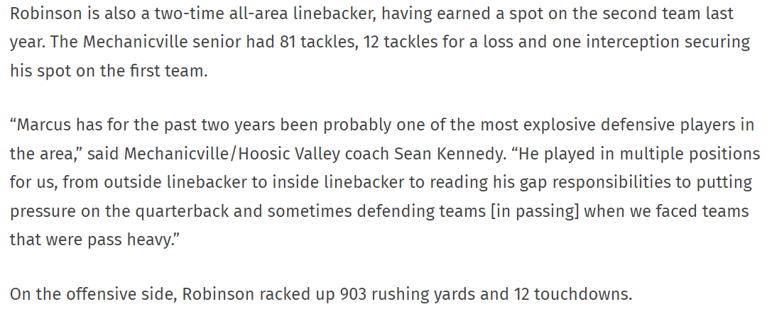 Honored to be named Daily Gazette 1st Team All-Area LB for all of Section 2! @MHVFootball