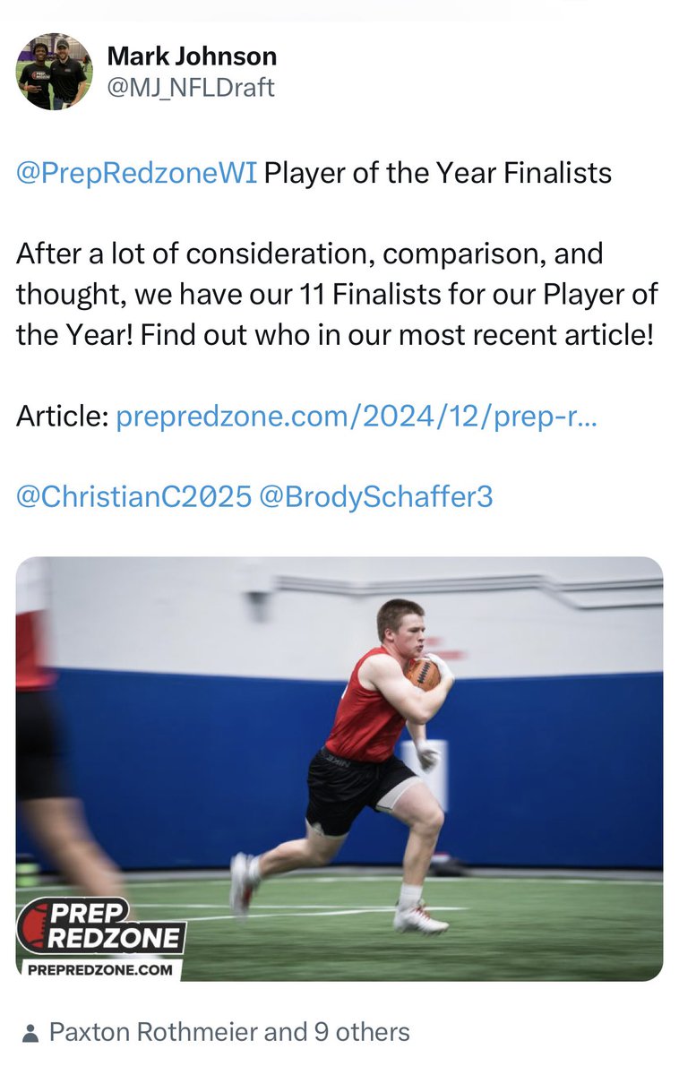 Honored to be a Player of the Year Finalist!