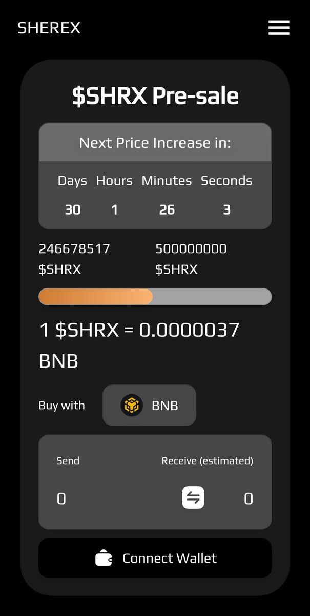 Allyandes's tweet photo. RT @sherexcoin: Royal opportunities don’t last forever—claim your $SHRX 🦊before the next price hike! ⏳👑 https://t.co/hu1fwduHsr