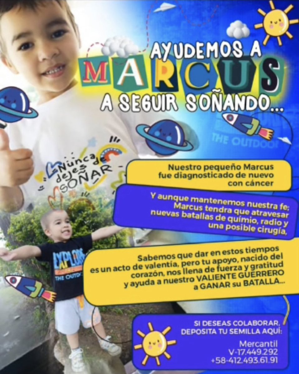 #ServicioPúblico | El pequeño Marcus, de 3 años, se vuelve a enfrentar al cáncer. Por tal motivo, sus familiares solicitan colaboración para recolectar fondos para costear sus gastos médicos: quimioterapia, radioterapia y una posible cirugía. #27dic