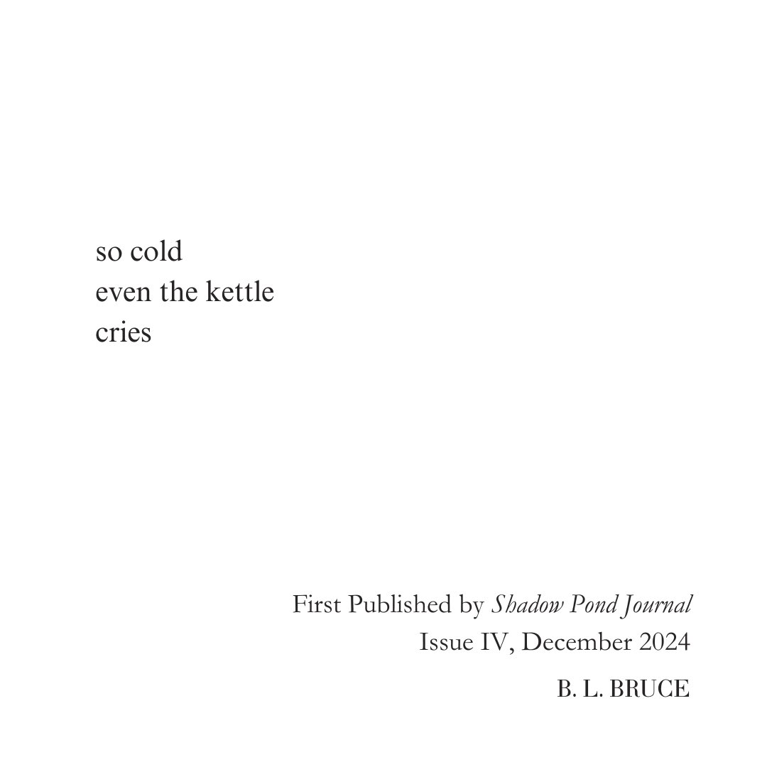 New #haiku in the latest issue of Shadow Pond Journal. Many thanks to editor Katherine E Winnick for the selection! <a href="/shadowpondjrnl/">Shadow Pond Journal</a>