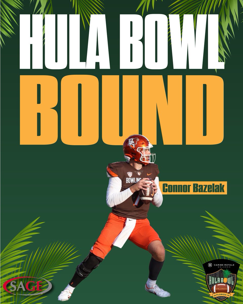 Hula Bowl (@hula_bowl) on Twitter photo Hula Bowl Bound! ๐๐ผ
<a href="/BazelakConnor/">Connor Bazelak</a> has officially accepted his invite to the Caribe Royale Orlando 2025 Hula Bowl All-Star Game!
#AlwaysBG | #HulaBowl2025 ๐
<a href="/BG_Football/">BGSU Football</a> <a href="/SAGECards/">SAGE Collectibles</a> <a href="/cariberoyale/">Caribe Royale Orlando</a> <a href="/NFL/">NFL</a> <a href="/CoachScottFB/">Coach Scott Phillips</a> Hula Bowl Bound! ๐๐ผ
<a href="/BazelakConnor/">Connor Bazelak</a> has officially accepted his invite to the Caribe Royale Orlando 2025 Hula Bowl All-Star Game!
#AlwaysBG | #HulaBowl2025 ๐
<a href="/BG_Football/">BGSU Football</a> <a href="/SAGECards/">SAGE Collectibles</a> <a href="/cariberoyale/">Caribe Royale Orlando</a> <a href="/NFL/">NFL</a> <a href="/CoachScottFB/">Coach Scott Phillips</a>