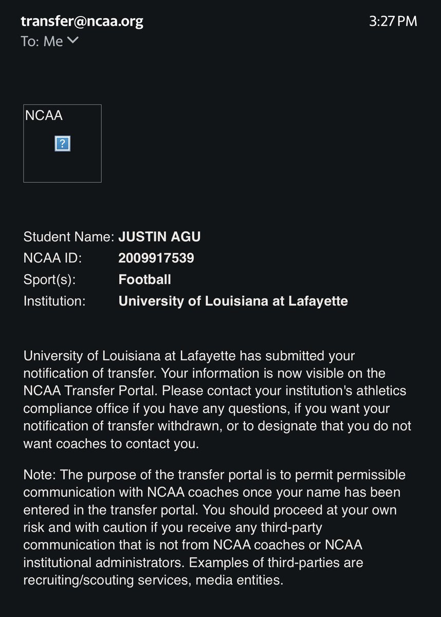 Officially in the Transfer Portal🙏🏾