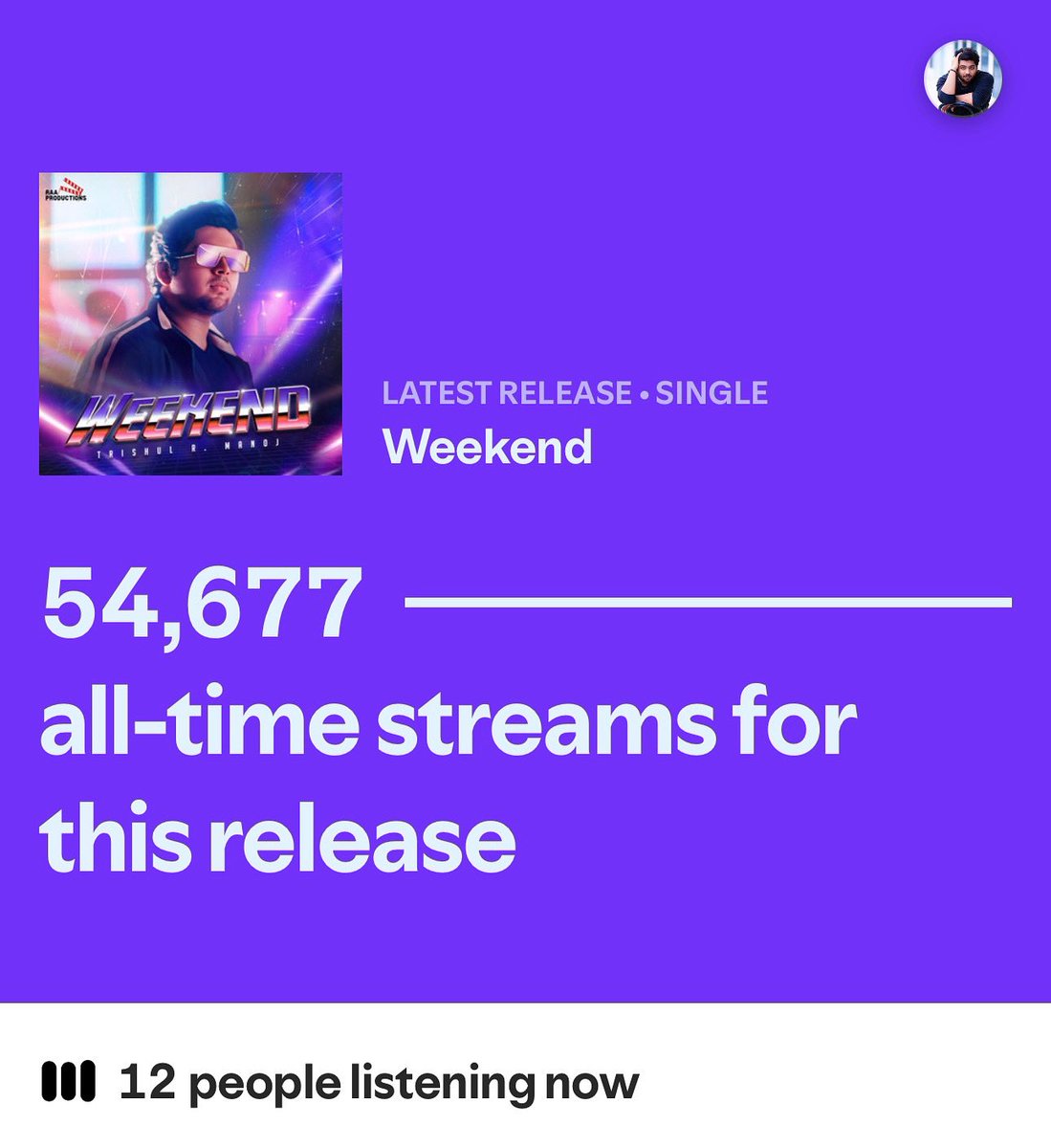 ‘Weekend vandhalae…Ullu kullae yeadho onnu paadudhae’

Thank you all for 50k streams on Spotify🥳🥳🎶

WEEKEND on all audio streaming platforms. Go check it out. 

#Tamil #TamilIndie #trending #reels #tamilindependentmusic #newtamilsongs #tamilmusic