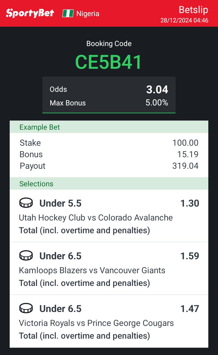 Hey check out the bet I just placed on Sportybet! sportybet.com/ng/?shareCode=…