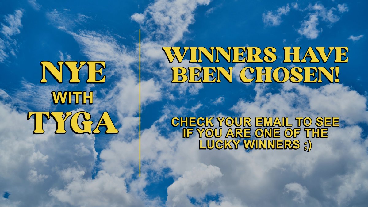 The wait is over.  

The winners for NYE with <a href="/Tyga/">T-Raww</a> have been chosen! 🎆 

Check your email to see if you’re one of the lucky ones heading to Vegas for the ultimate New Year’s Eve experience! 🎰

$JAM <a href="/base/">Base</a> #Geojam #NYEWithTyga