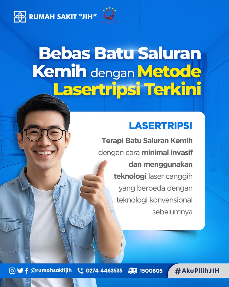 RUMAHSAKITJIH's tweet photo. Bebas Batu Saluran Kemih dengan Lasertripsi Terkini! 😍

Batu saluran kemih adalah endapan mineral keras yang terbentuk di saluran kemih, yang dapat menyebabkan nyeri dan gangguan saat buang air kecil. https://t.co/YNks14uOpX