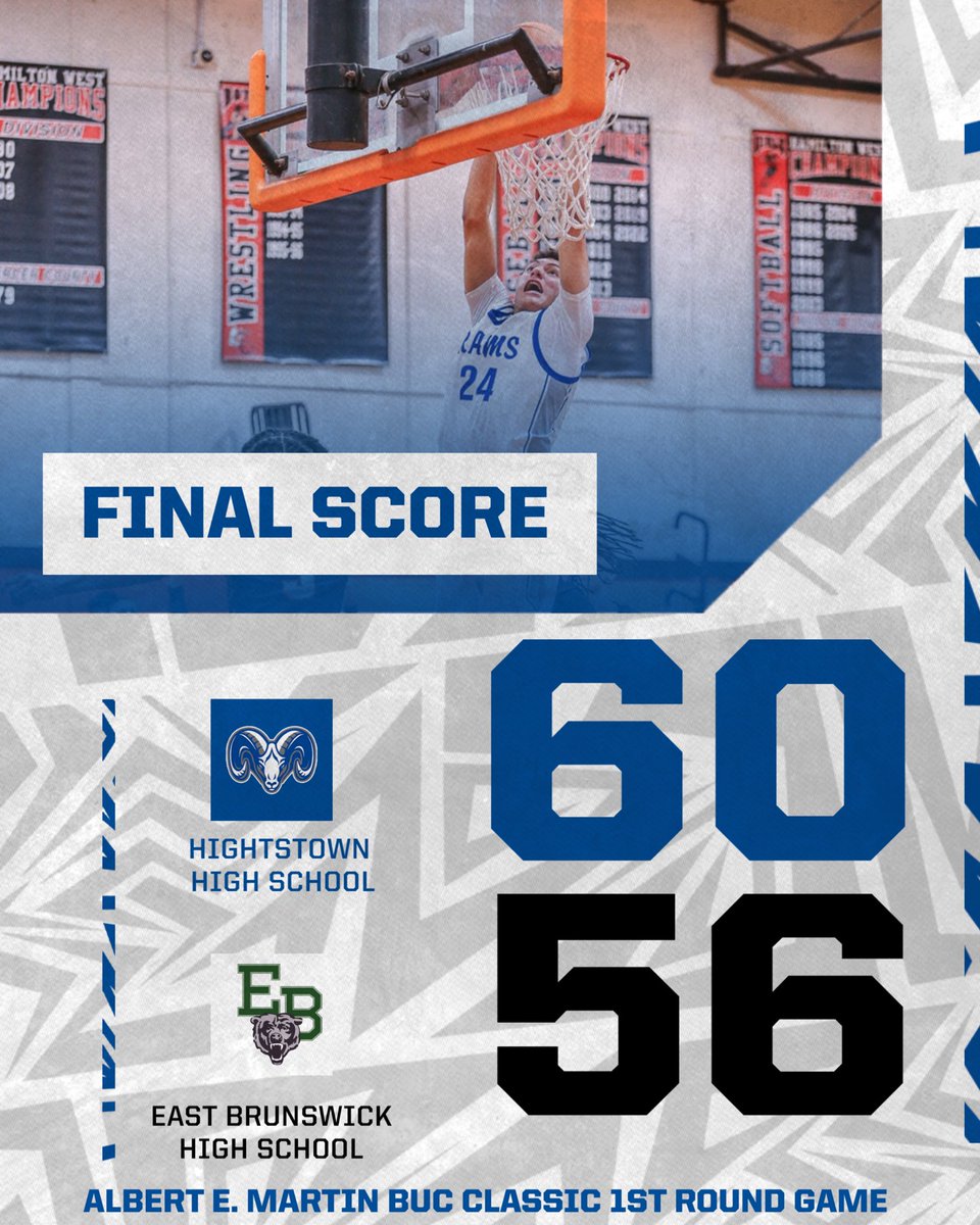Great win in the opening round of the Albert E. Martin Buc Classic over East Brunswick 60-56. <a href="/jasonwhitlockk/">Jason Whitlock</a> 's 26 points propelled us to the win. Back in action in the semi-finals vs. Red Bank Regional tomorrow at 5:00pm. #HightstownHoops