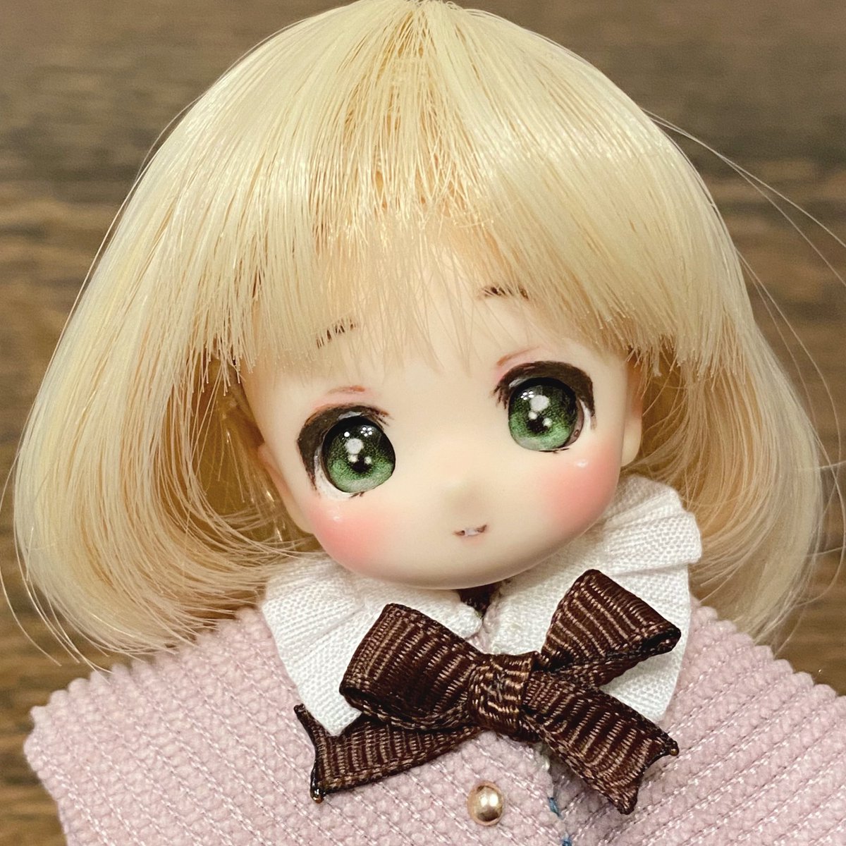 ビスクドール❤️小さな小さなブロンドモヘアのBruサークルドット❤️ ビスクドール❤️小さな小さなブロンドモヘアのBruサークル