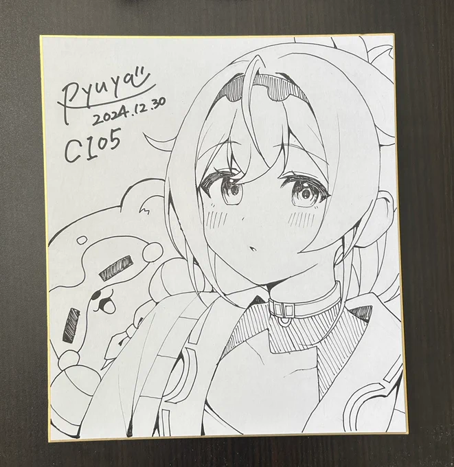 色紙一枚だけ描きました😮 