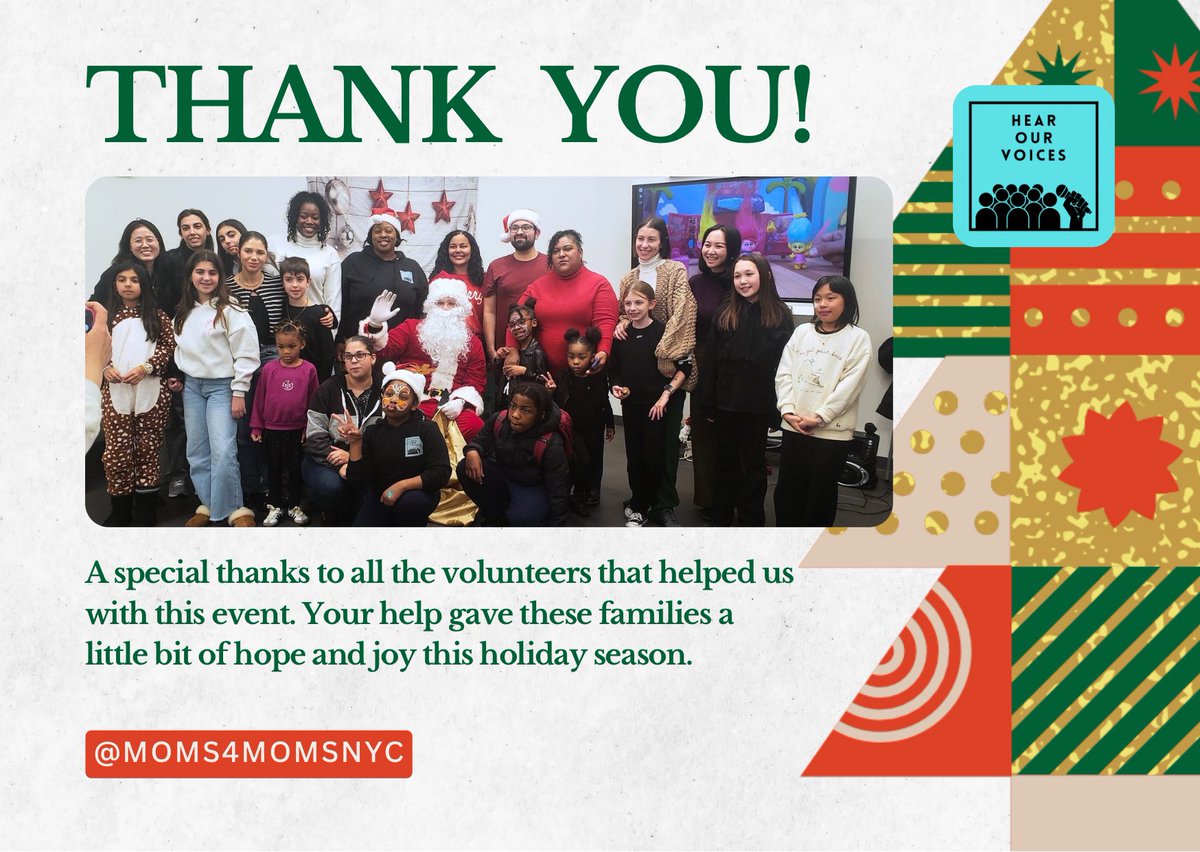A special thanks to all the volunteers that helped us with this event. Your help gave these families a little bit of hope and joy this holiday season.

@MOMS4MOMSNYC #holidayseason #hov #giftdrive