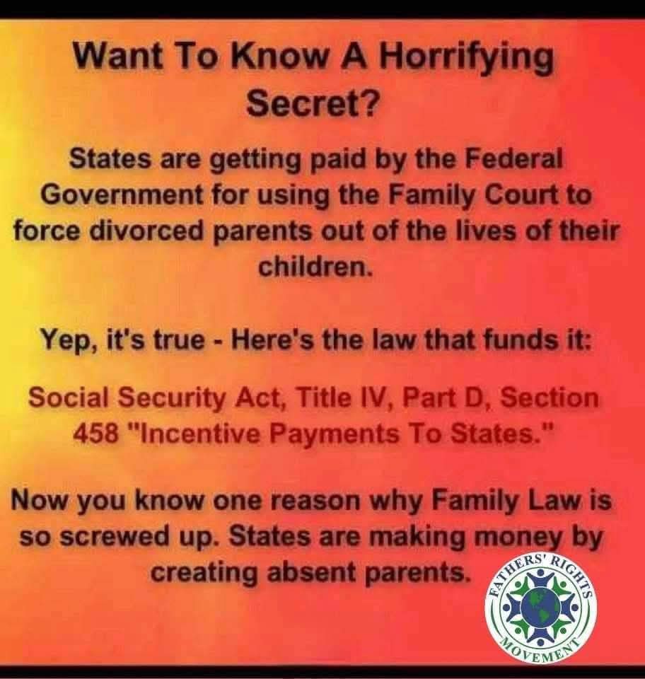 Ryry0429's tweet photo. @RealAmVoice @JeffYoungerShow @stinchfield1776 This is another example of what twisted nonsense is happening inside family courts. Daily!

The government has made it profitable keeping children away from their sensible parents

@DOGE @realdogeusa need to help end reckless practices that #FamilyLaw courts do for Title 4 money https://t.co/VS22Ot73BI