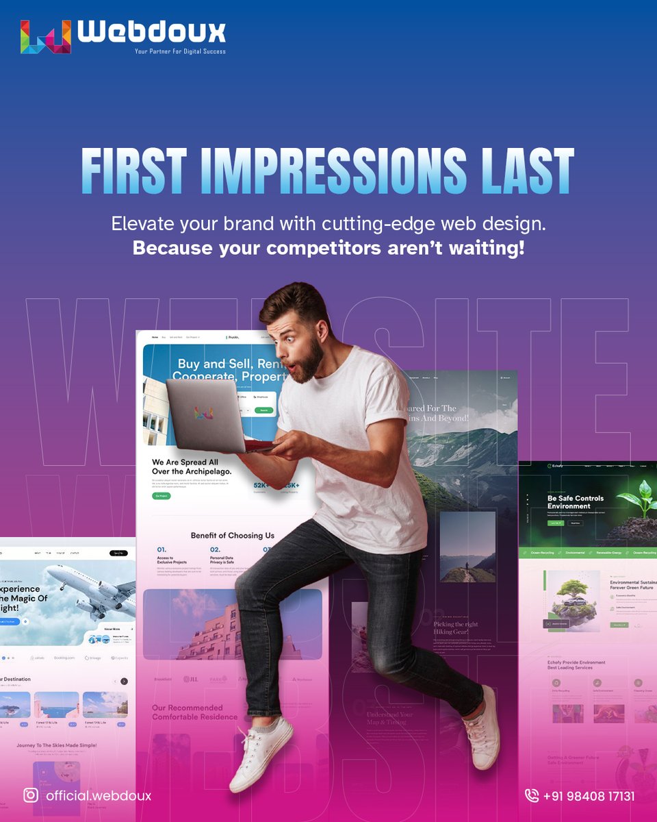 Webdoux's tweet image. First impressions matter.
Make yours unforgettable. ✨🌐
Stand out with cutting-edge web design—while your competitors race ahead! 🚀
Reach Out to Us 📞+91 9840817131
#WebDesignSolutions #BrandSuccess #DigitalTransformation #webdoux #webdesign #ResultDriven