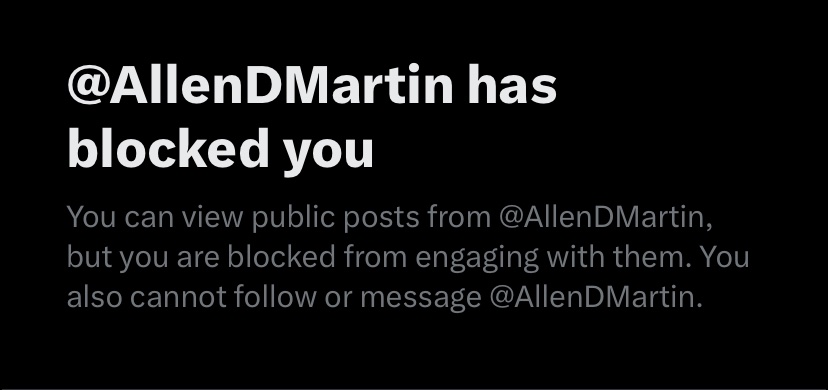 Thecreater42069's tweet photo. @AllenDMartin @TheOklahoman_ Hah! Seems like someone turned tail and ran away. You just definitively proved my point. What’s the matter Allen? Can’t handle someone who calls you out in way, shape, nor form. https://t.co/6TCGCmRXZs