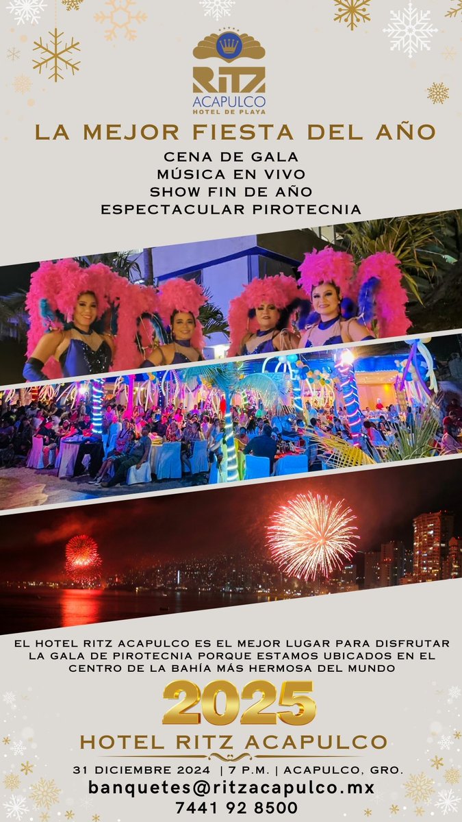 Reserva ahora en ritzacapulco.mx y vive la mejor fiesta del año en #Acapulco #TodoIncluido 🥳🥳
