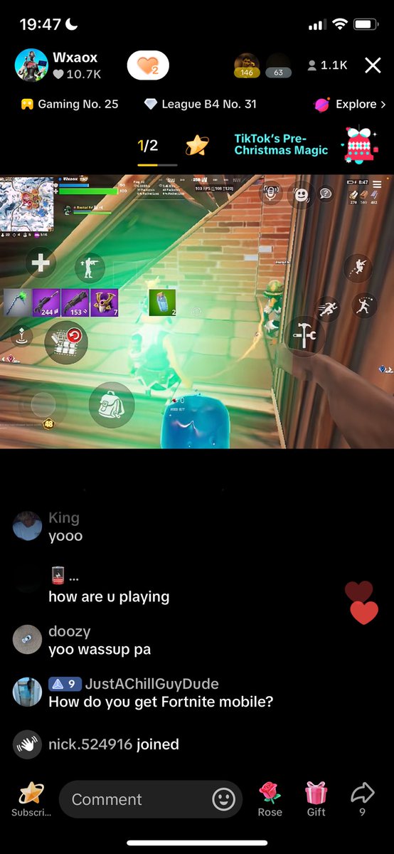 Throwback to when I had 1.1k viewers on live 😳😅