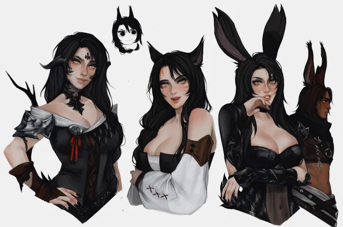 Blythe as FFXIV races for anon :3 