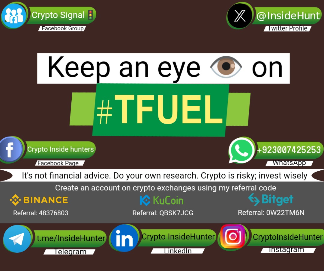 insidehunt's tweet photo. Keep an eye on #TFUEL, some analysts are watching $TFUEL closely

Disclaimer:
It's not financial advice. Do your own research. Crypto is risky; invest wisely
https://t.co/mSIwpKTiwx https://t.co/iRPax3rFZF