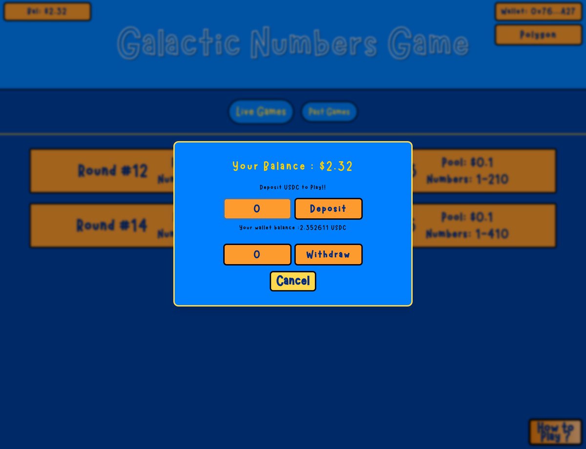 SpaceSkellies's tweet image. Who’s ready to test?
Galactic Numbers is supported by @chainlink VRF on @0xPolygon! 🚀
Guess a number, answer right, and win the jackpot! 🥳
Q: How does it work?
• As incorrect answers are submitted, the price to guess increases.
• The jackpot increase per submitted answer…