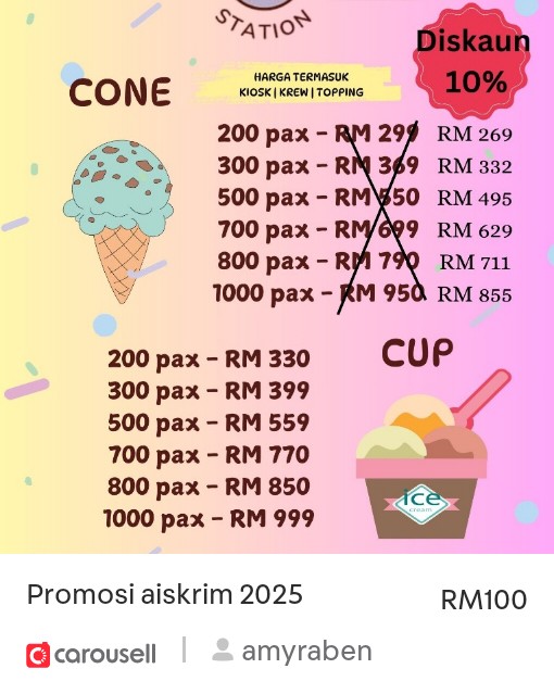 WanieBen's tweet photo. Check out 'Promosi aiskrim 2025', available at RM100 on #Carousell: https://t.co/90AKlkjHKr https://t.co/QDhMaQF2uj