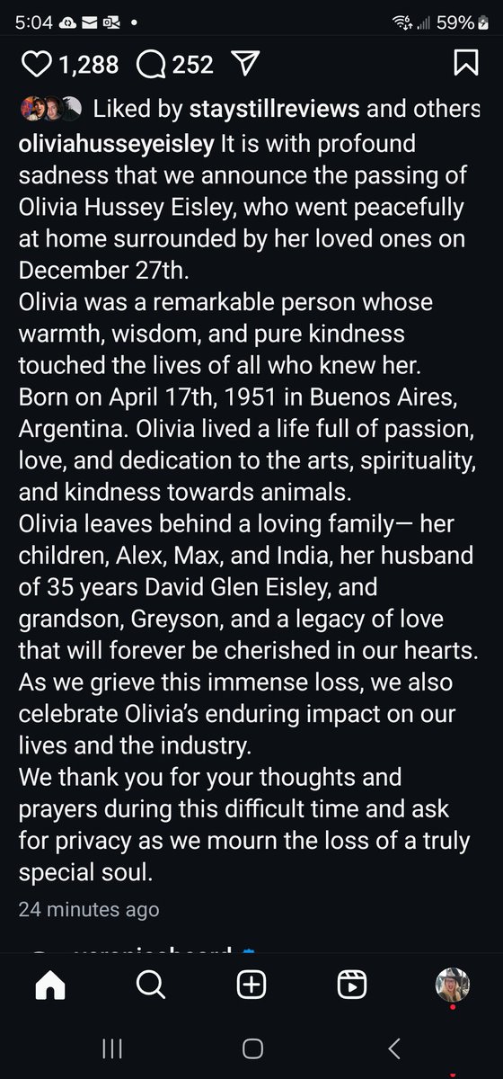 LiziKernNews's tweet photo. "Juliet" has died 💔 RIP Actress Olivia Hussey. The only Juliet in my book. 15 years old in 1968  starring with Leonard Whiting as Romeo in Franco Zeffirelli's film, Romeo and Juliet.
 The British-Argentine actress won a Golden Globe and a David di Donatello Award. https://t.co/rlpC0rJ4e2