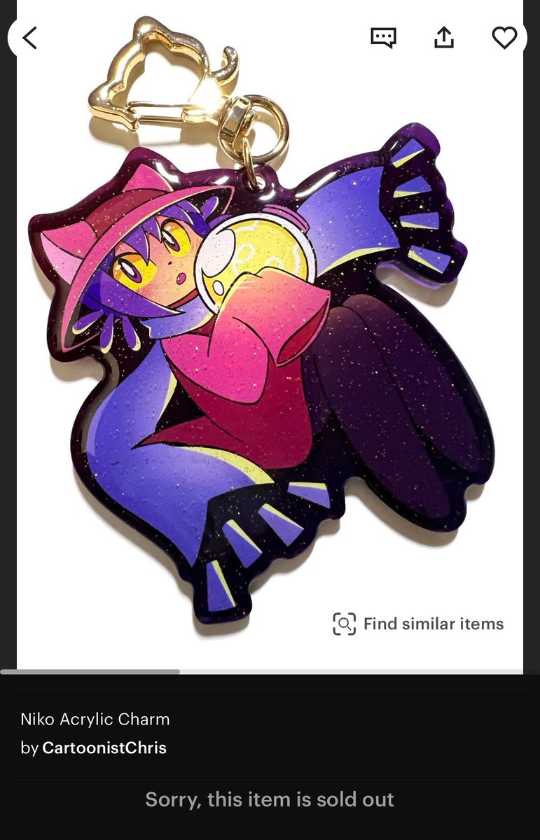 Just_C_Hunter's tweet photo. 25 keychains, all sold out :o

Thank you to those who bought the Niko acrylic charm I created…! :)

#oneshot #oneshotgame https://t.co/wQzzVH5FDz
