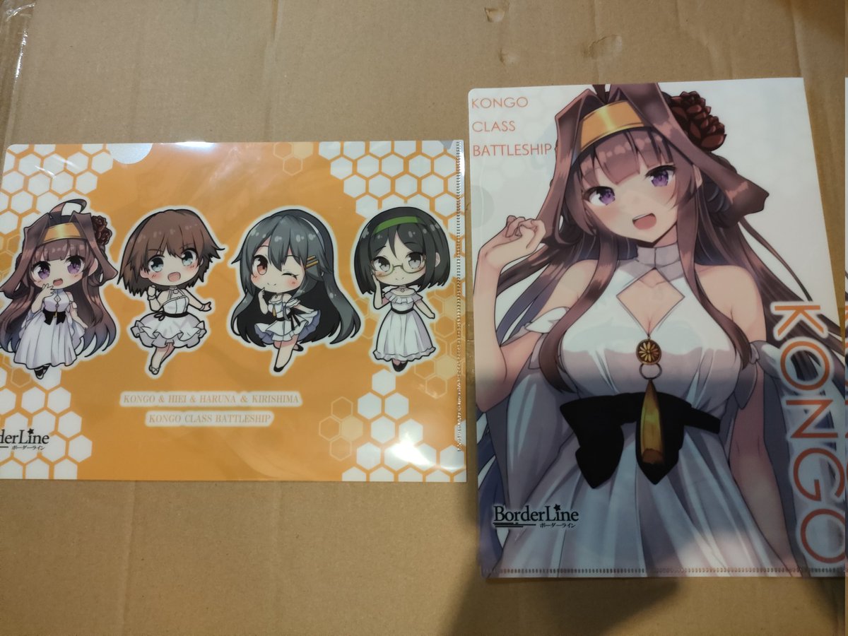 榛名(艦これ) ,比叡(艦これ) ,霧島(艦これ) ,金剛(艦これ) 「クリアファイルは、こんな感じです!!いいね!! 」|火村 モリタカ＠/5月COMITIA144（B51a)/その次は神戸かわさき10のイラスト