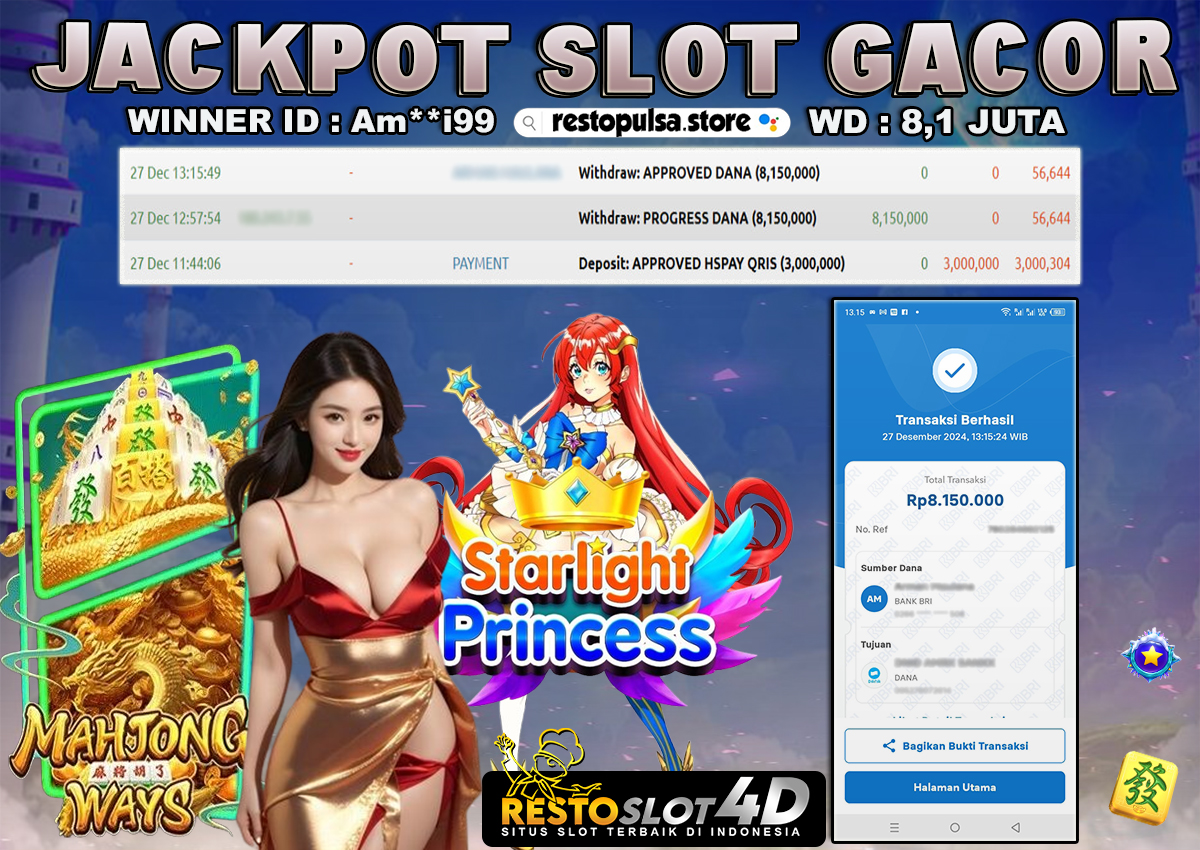 restoslot4d_com's tweet photo. IKAN PATIN IKAN LELE,MAIN DI RESTOSLOT4D DIJAMIN JEPE 

Selamat untuk player Restoslot4D user id : Amb**99 telah mendapatkan kemenangan jackpot senilai 8,1 juta dibayar lunas tanpa basa basi bos. Lumayan modal tahun baru bosku hihihihih

https://t.co/n6jy1xwKhR https://t.co/NsJy9ikdGU