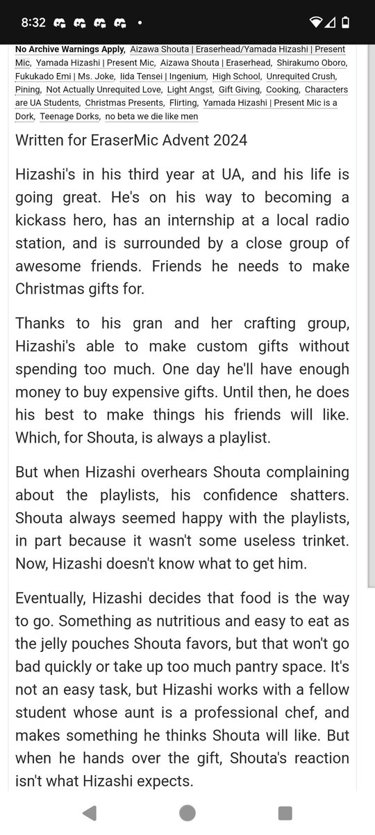 MShipper3000's tweet photo. @ErasermicEvents Day 27. Making gifts. First part is up now!
https://t.co/uaCONLd75z https://t.co/5zSoJYnkfc