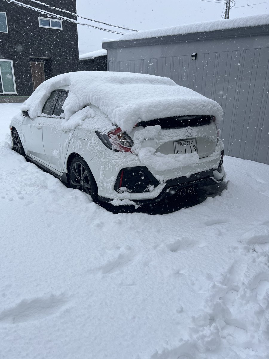 寝てる間に積もってた☃️
ワイパーあげようかと思ったけど旦那が帰ってきてからでいいや