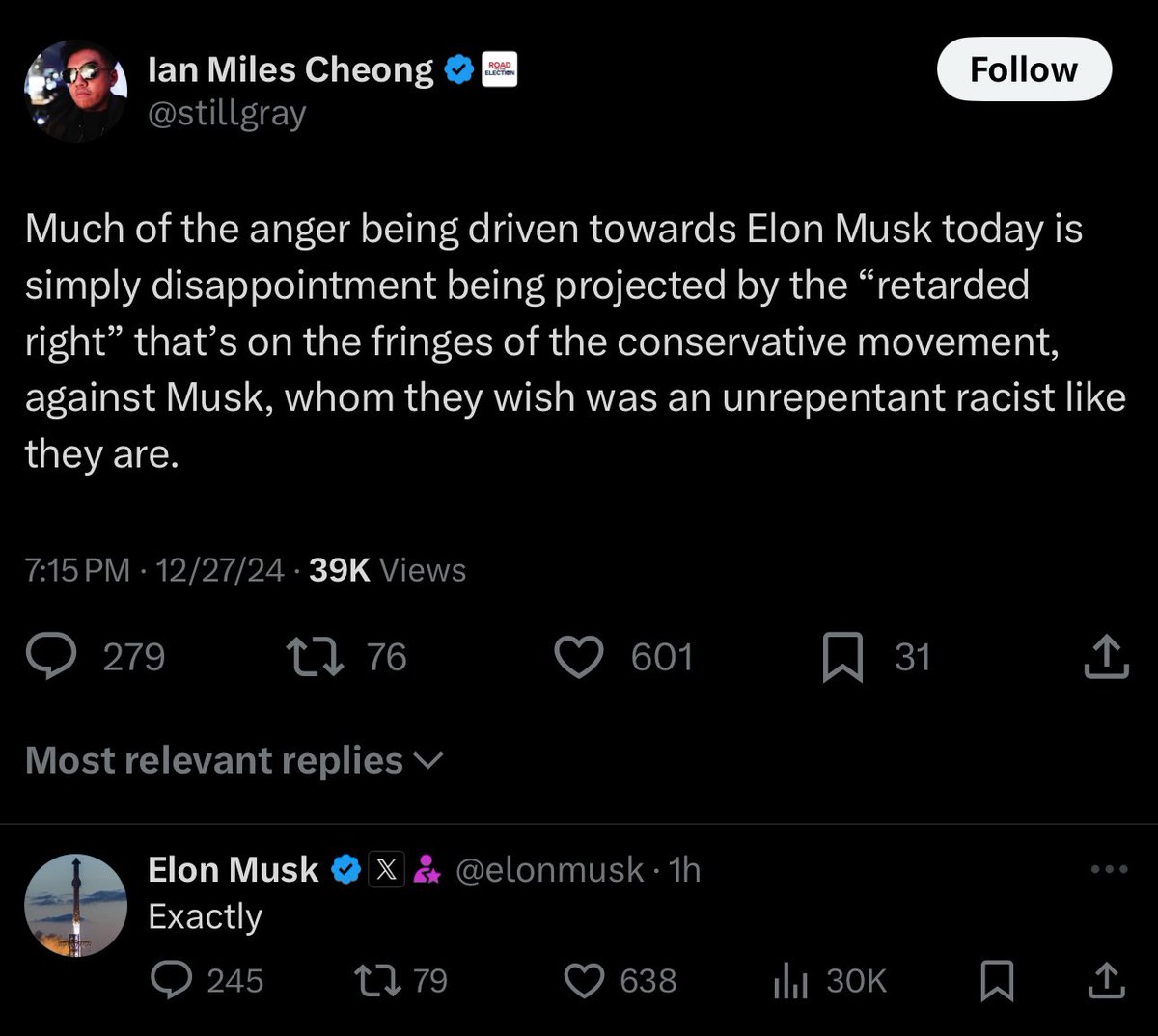 7Veritas4's tweet image. Update: Any MAGA objections to staffing American jobs with cheaper imported labor so as to pad Elon&apos;s profit margins, is &quot;retarded&quot; and &quot;racist&quot;.
