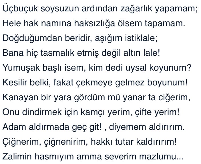 Medeniyetimizin akli ve vicdani sesini mısralarına nakşeden İstiklal Şairimiz #MehmetAkifErsoy'u rahmetle anıyorum. 🇹🇷