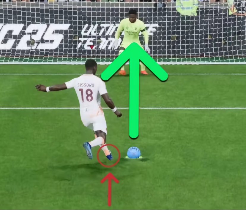 virtualballers's tweet photo. Cara save penalti di FC 25, diliat dari arah kaki pemainnya. https://t.co/tQ7kdYcb4E