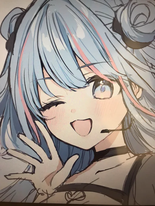 東京着いた〜!今日はさくちゃんのライブ!楽しみ!!これは新幹線で描いてたさくちゃん 
