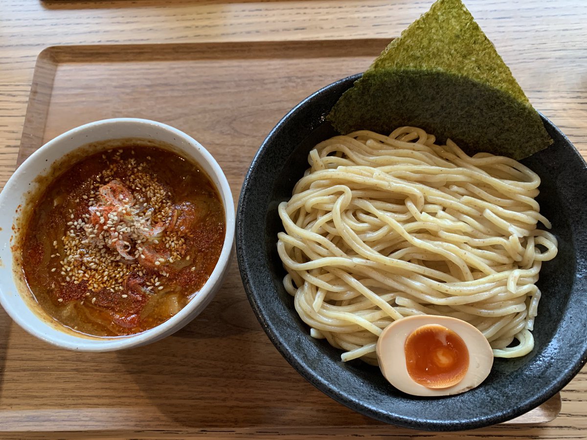 06SR060's tweet photo. 辛つけ麺(トマト風味)
@つけ麺 弐瓶(福島県会津若松市)

旨辛トマト〜😆
紅生姜トッピングで最後まで飽きがこない👌
割りスープを足して完飲👍
ご馳走様でした😋 https://t.co/AI265mDCAA