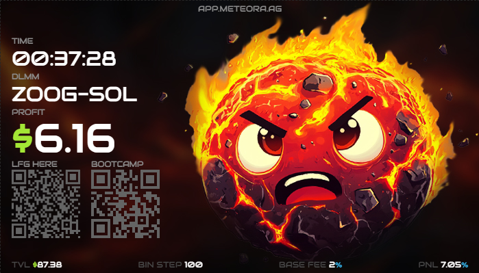 Ofome4's tweet photo. Still harnessing DLMM  skill on @MeteoraAG will still positioning for the airdrop https://t.co/ZNwtGOx1rt