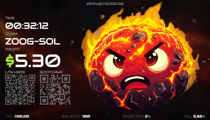 Ofome4's tweet photo. Still harnessing DLMM  skill on @MeteoraAG will still positioning for the airdrop https://t.co/ZNwtGOx1rt