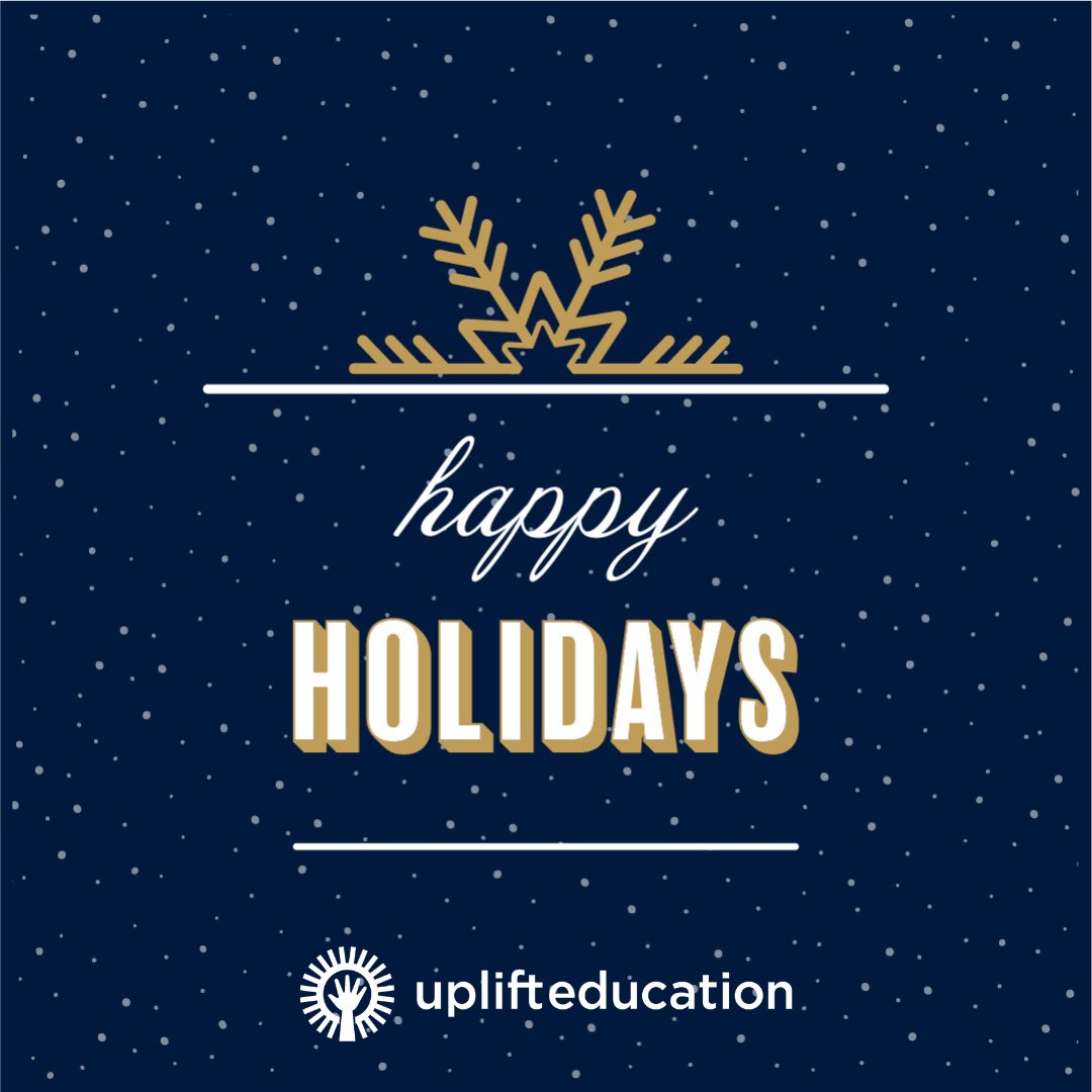 UpliftEducation's tweet photo. 🎉📚Happy Holidays from Uplift Education! 📚🎉
🎄 As we wrap up another amazing year of learning and growth, we want to take a moment to wish our incredible Uplift community a joyous holiday season! 🌟✨
#HappyHoliday #WinterBreak #DFWschools #Charterschool https://t.co/KohpskIsuh