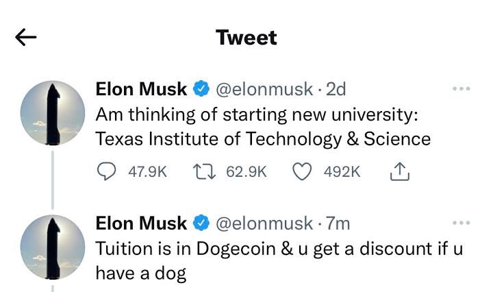 Dogememegirl's tweet photo. Tuition is in Dogecoin 🐕🔥 https://t.co/3yUeYG0QV1