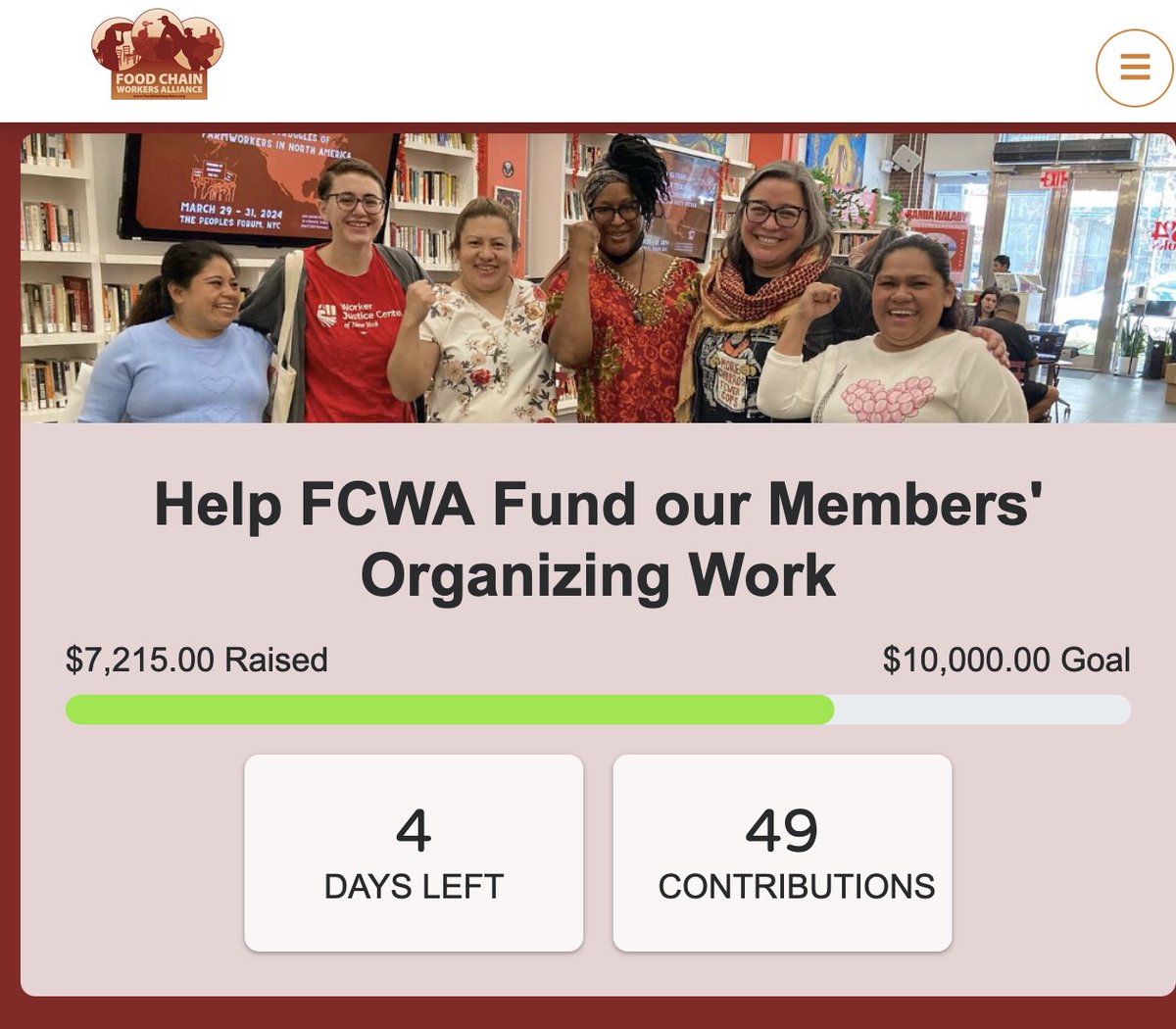 foodchainworker's tweet photo. ๐ธ Finally, we regranted funds to members for work on #LanguageJustice #ImmigrationRapidResponse, and #Organizing! Our goal is to replenish these funds with $10,000 before Jan 1 and we're getting close with just four days left to give: https://t.co/5gruif5we4 https://t.co/JXfXL7xLtG