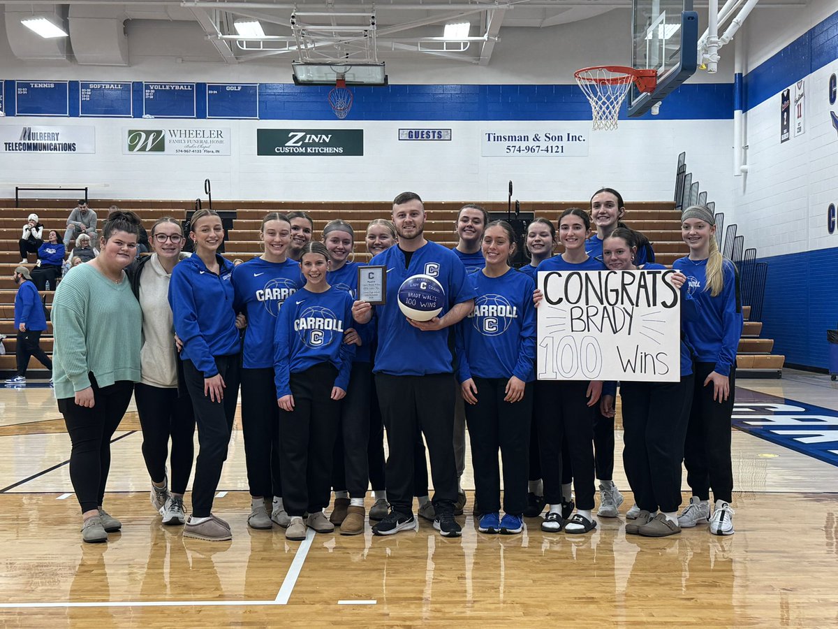 Congratulations to our Girls Varsity Basketball coach, Brady Wiles,  on 100 wins!!! Way to go!  🏀