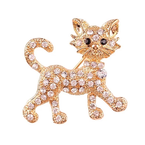 ruby_redsky's tweet image. Gold car kitty brooch pins