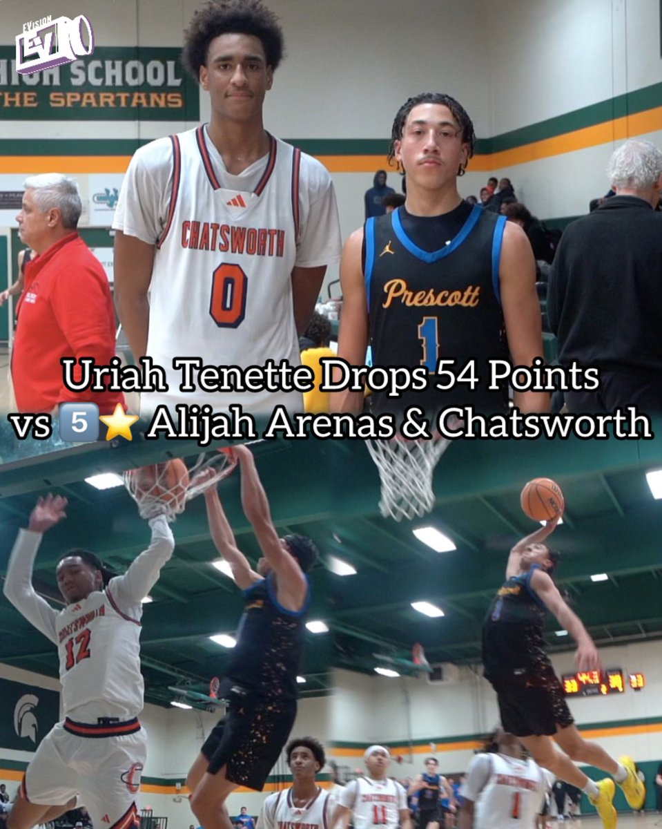 EVision_AZ's tweet photo. Uriah Tenette just exploded for 54 points and Prescott knocks off 5-Star Alijah Arenas and Chatsworth (CA) in OT 93-87 👀🤯🔥 | @uriahtenette @prescotthoops @ClassicAtDamien https://t.co/yJG0Oq1p3x