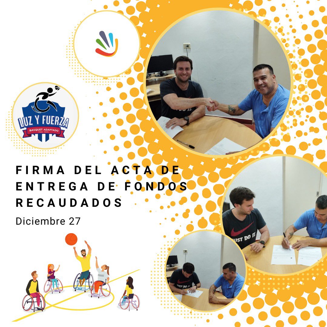 🏀🧡 Firmamos el acta de entrega de los fondos del sorteo solidario para que el básquet adaptado del Club Luz y Fuerza compita en la Liga Nacional (FABA). 🙌

✨ Colaborar es darles la oportunidad de cumplir sueños y superar límites. ¡Gracias a todos por hacerlo posible! 🏆💪