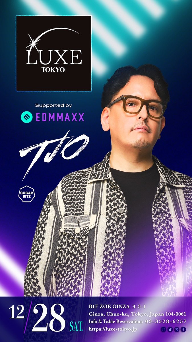 TJO_DJ19's tweet photo. 今夜は銀座に出来た新クラブ
@luxetokyo でユウキ君とDJ🎧

0:30〜 DJ YU-KI
1:30〜 TJO

出来たばかりのクラブはこんなお店✅
https://t.co/MzgR65CzRE

お待ちしてます！🙌
#EDMMAXX #らきもえ #prime847 https://t.co/4Alfxd1ZMP