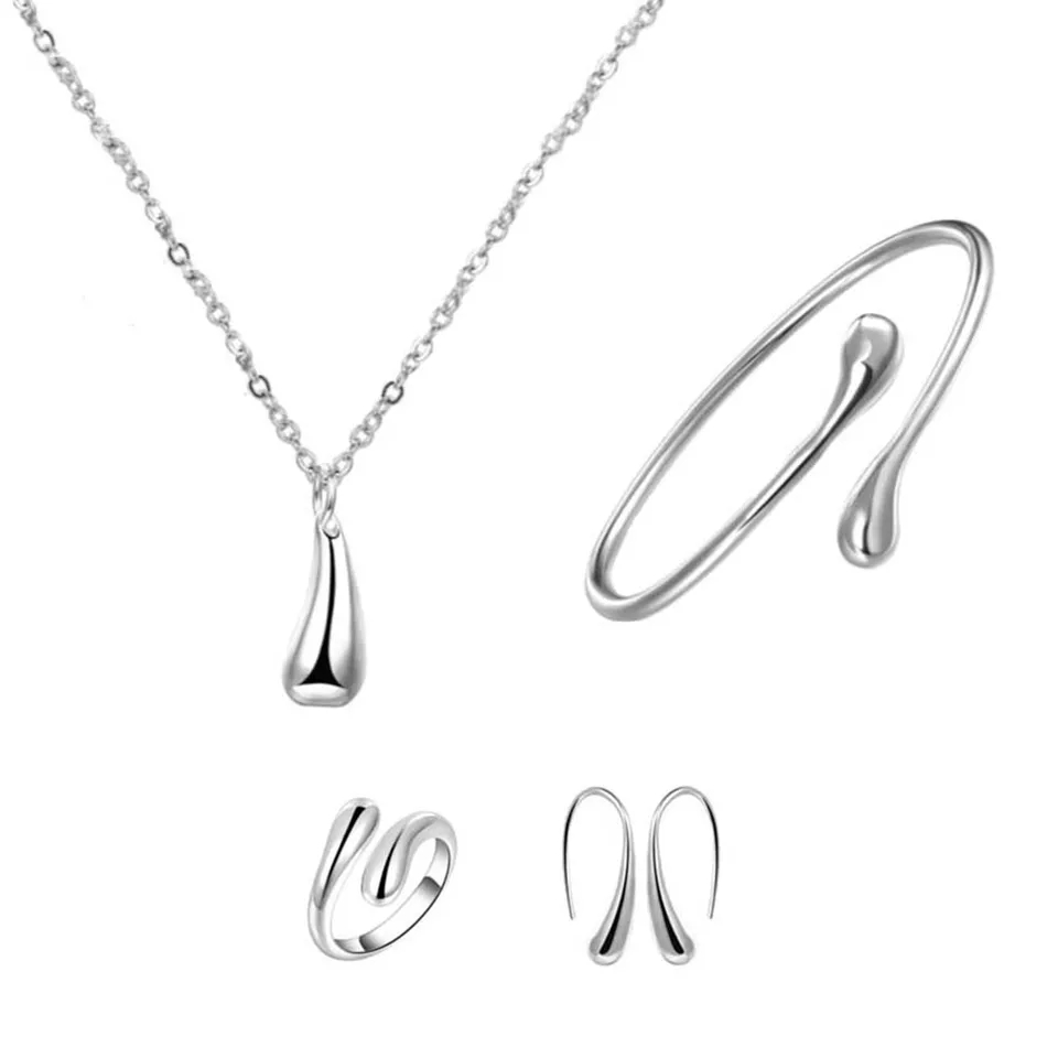 ruby_redsky's tweet image. silver drop jewellery #bracelet #earrings #ring