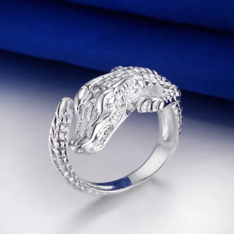 ruby_redsky's tweet image. Silver crocodile ring