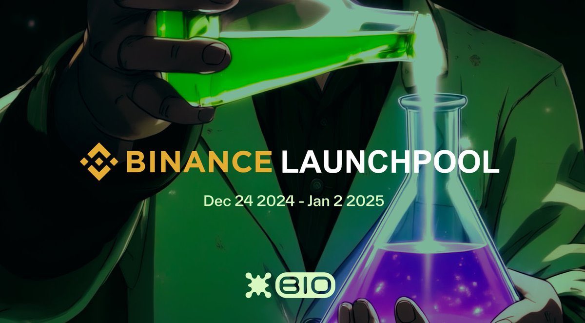 BIO Protocol @bioprotocol 是一个去中心化科学（DeSci）的管理和流动性协议，ERC-20上的代币 $BIO 
目前是币安Launchpool上项目，在2025年1月3日就在币安上线啦。

$BIO